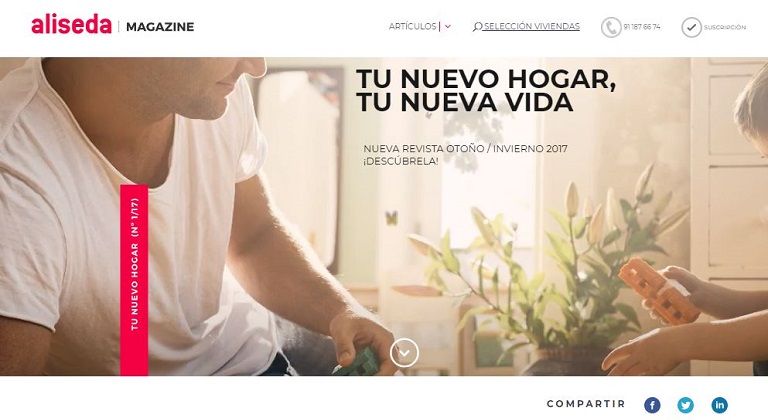 Aliseda Inmobiliaria lanza un nuevo canal de información: ALISEDA MAGAZINE