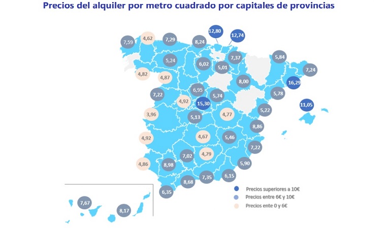 Índice Fotocasa: El precio del alquiler sube un 2,7% en España en el primer semestre