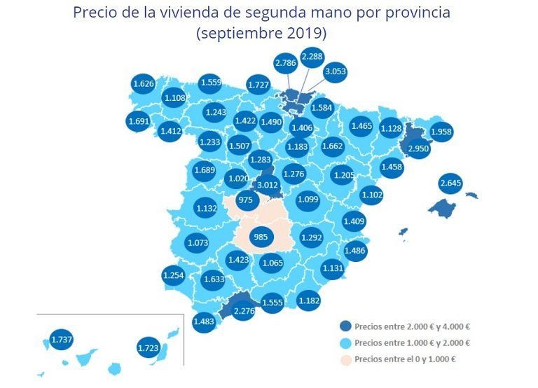 El precio de la vivienda en España se ha reducido un 1% en el tercer trimestre