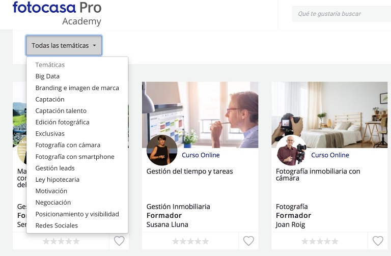 Toda la formación online de Fotocasa Pro Academy en una nueva web