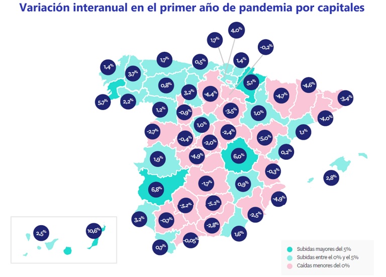 En un año de pandemia los precios de la vivienda se encarecen un 2,9% en España