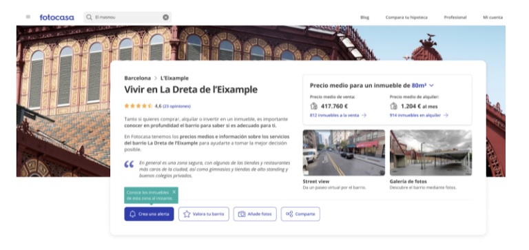 Geo Advisor, la funcionalidad con toda la información sobre el barrio en el que quieres vivir