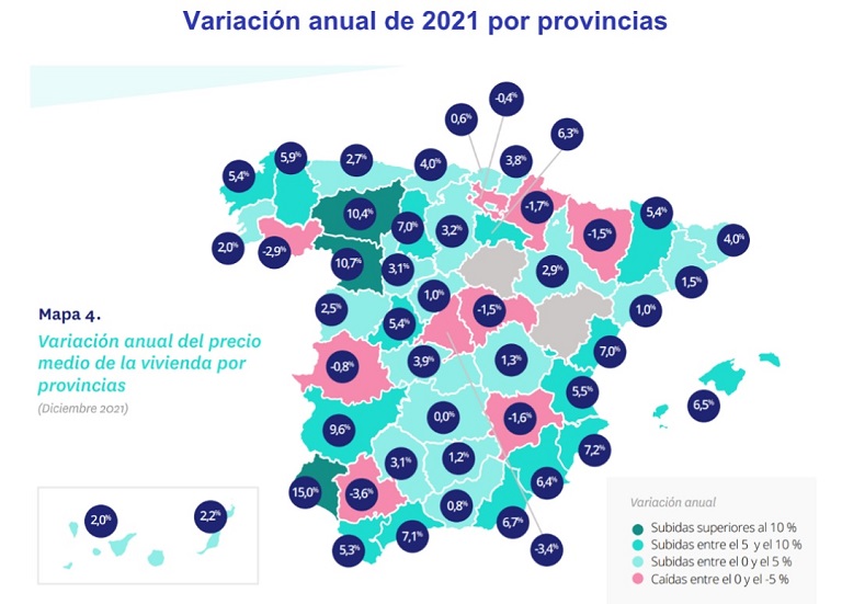 El alquiler cae un -3,6% en 2021 después de 6 años de subidas en España