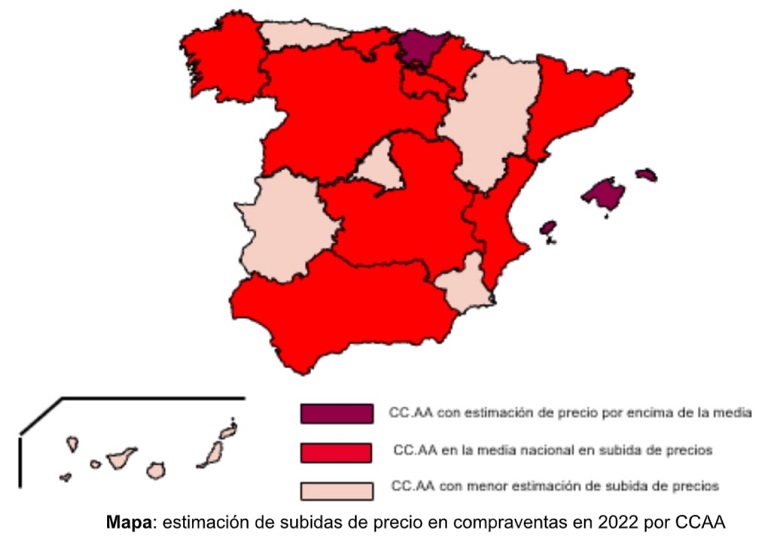Los inmobiliarios españoles apuntan a un incremento medio del 4,5% en el precio de la vivienda en 2022