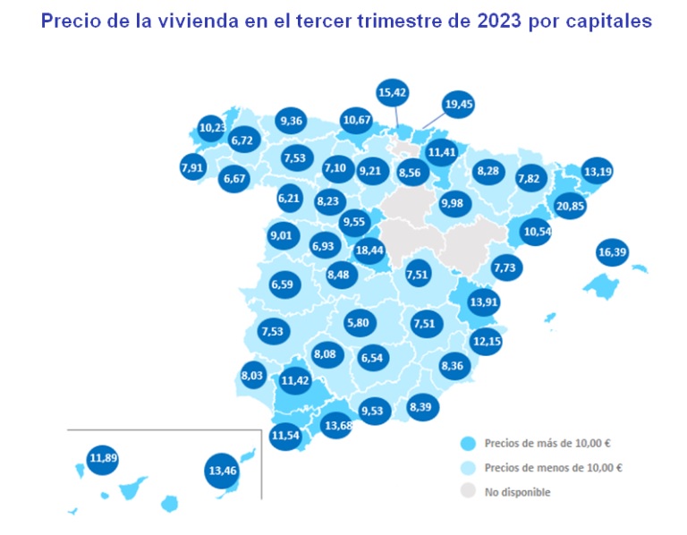El precio del alquiler baja un -4% trimestral en España en el tercer trimestre del año 