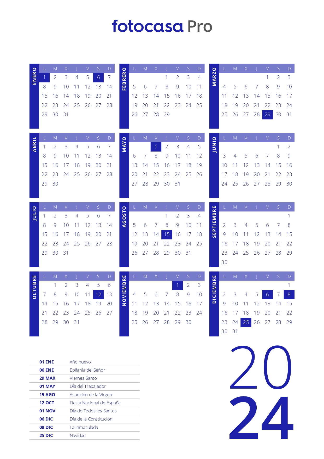 Calendario 2024 Para Imprimir