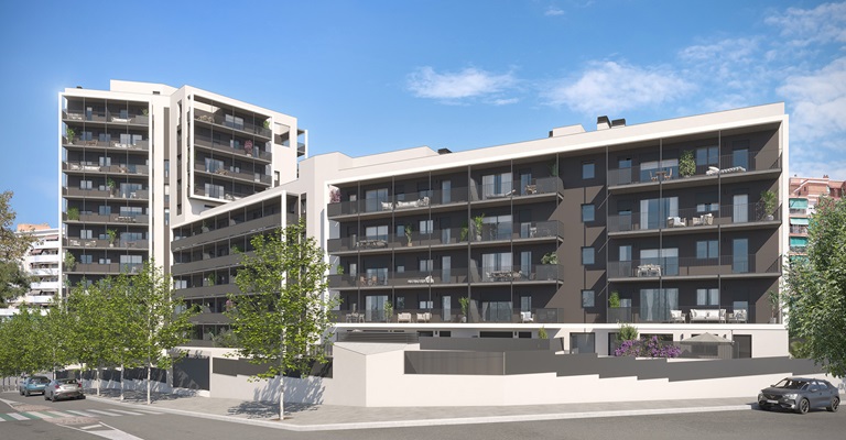 AEDAS Homes arranca las obras de su primera promoción en Badalona, Mesmer, que integrará una biblioteca municipal
