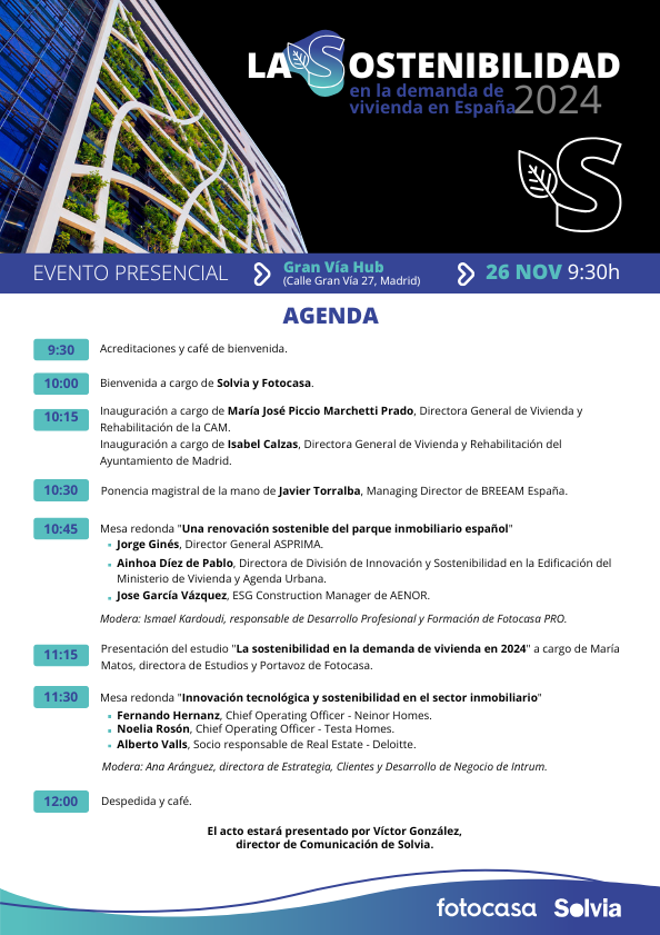 [EVENTO] La sostenibilidad en la demanda de vivienda en España en 2024