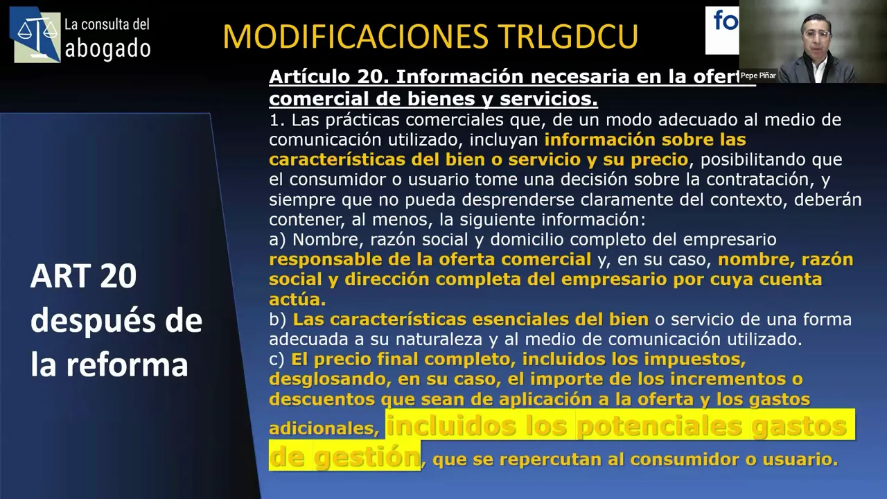 articulo 20 precio final gastos gestion fotocasa pro
