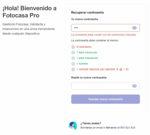 pantallazo nueva contraseña fotocasa pro