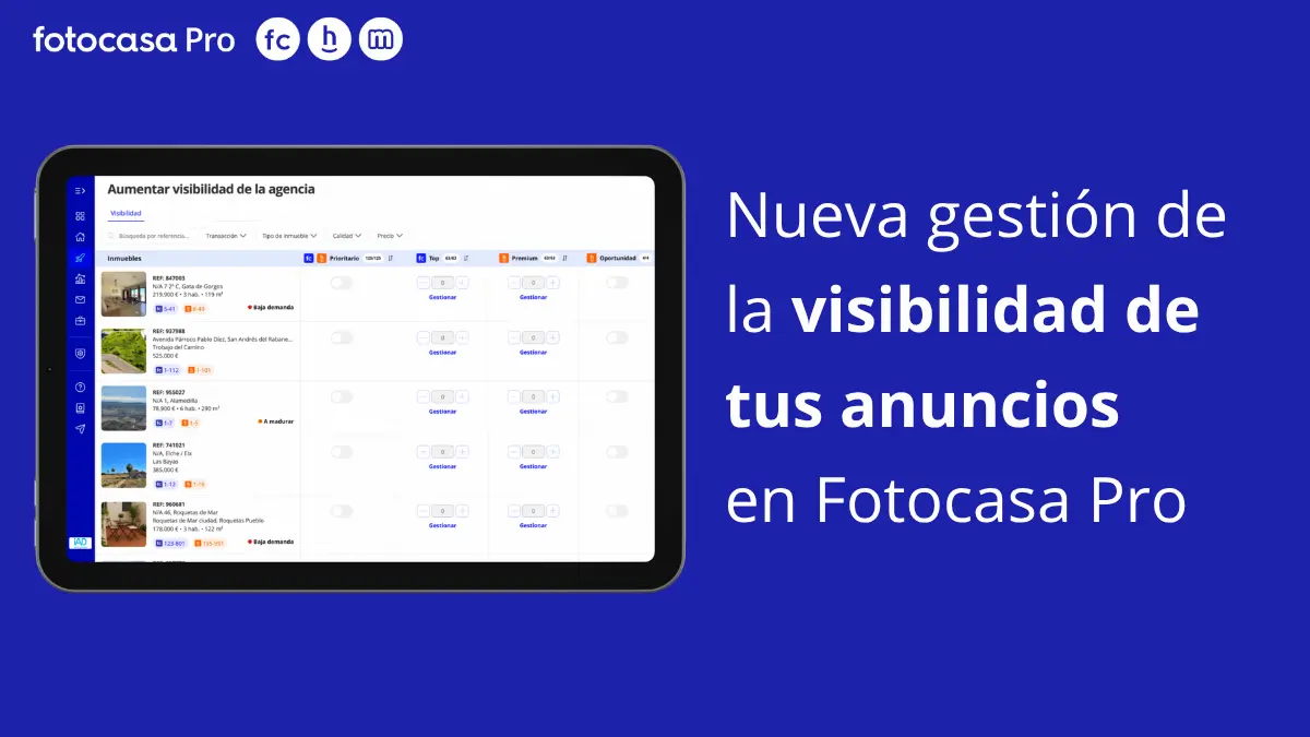 gestión visbilidad fotocasa pro novedad